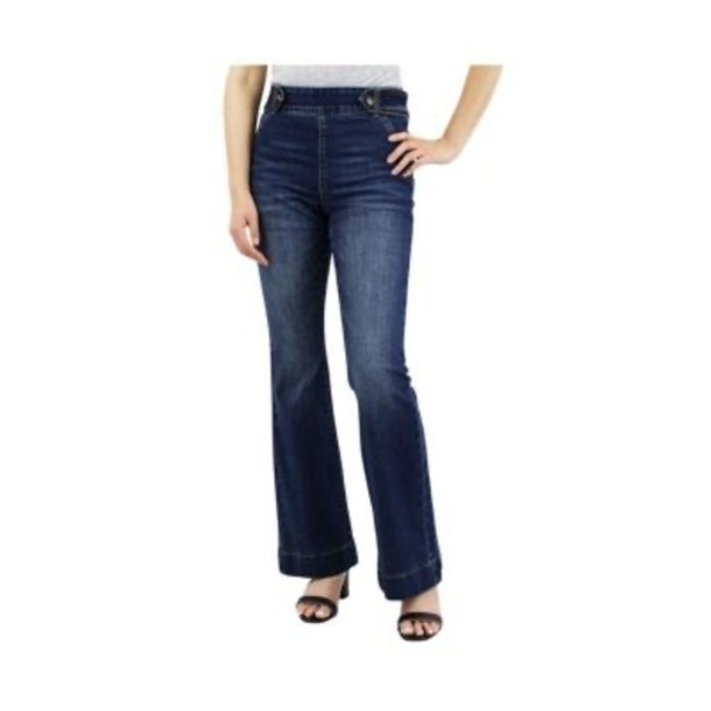 Indigo Poppy Ultra Compression Pull-on Tummy Control Bootcut/Flare Jeans 14‎